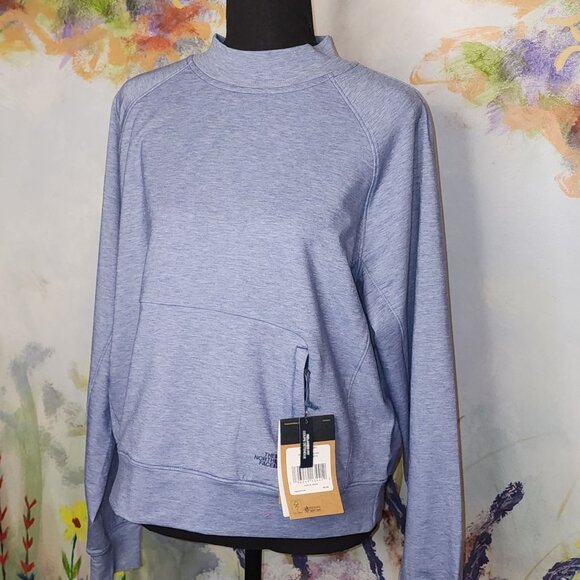 The North Face Relaxed Fit Blue Heather Women's Sweatshirt - Picture 2 of 7